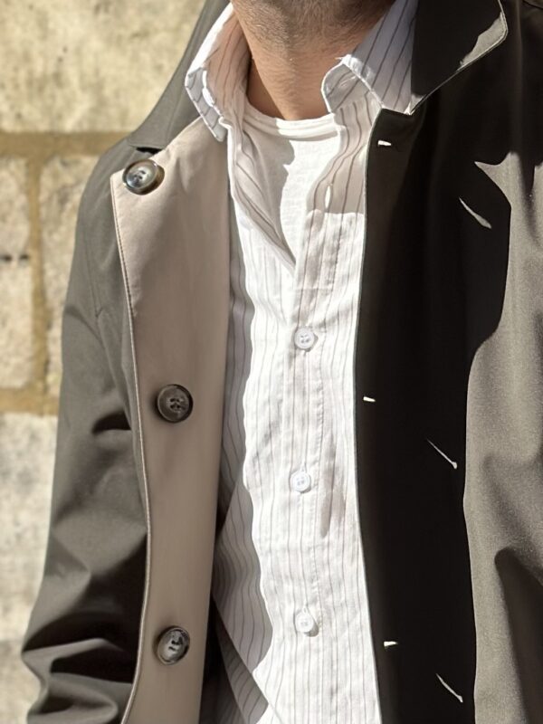 Impermeable Double face col Kaki/Beige – Image 4