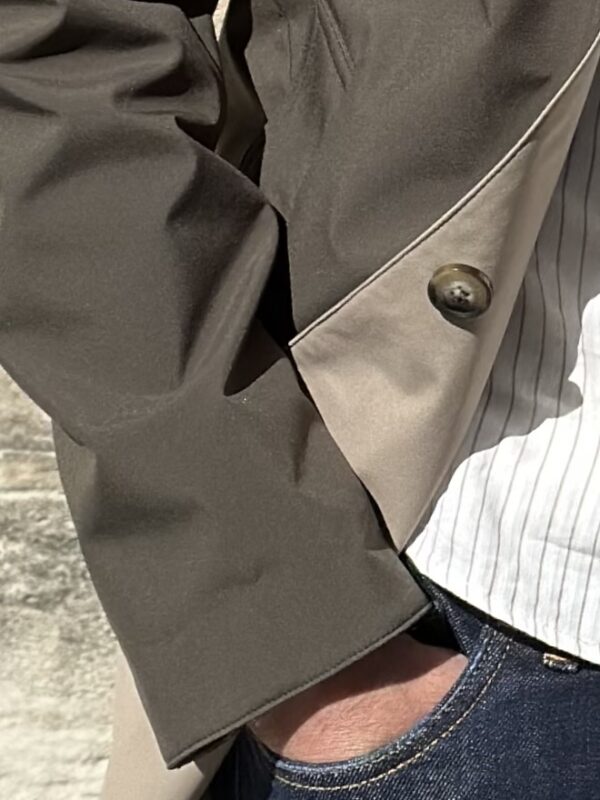 Impermeable Double face col Kaki/Beige – Image 3